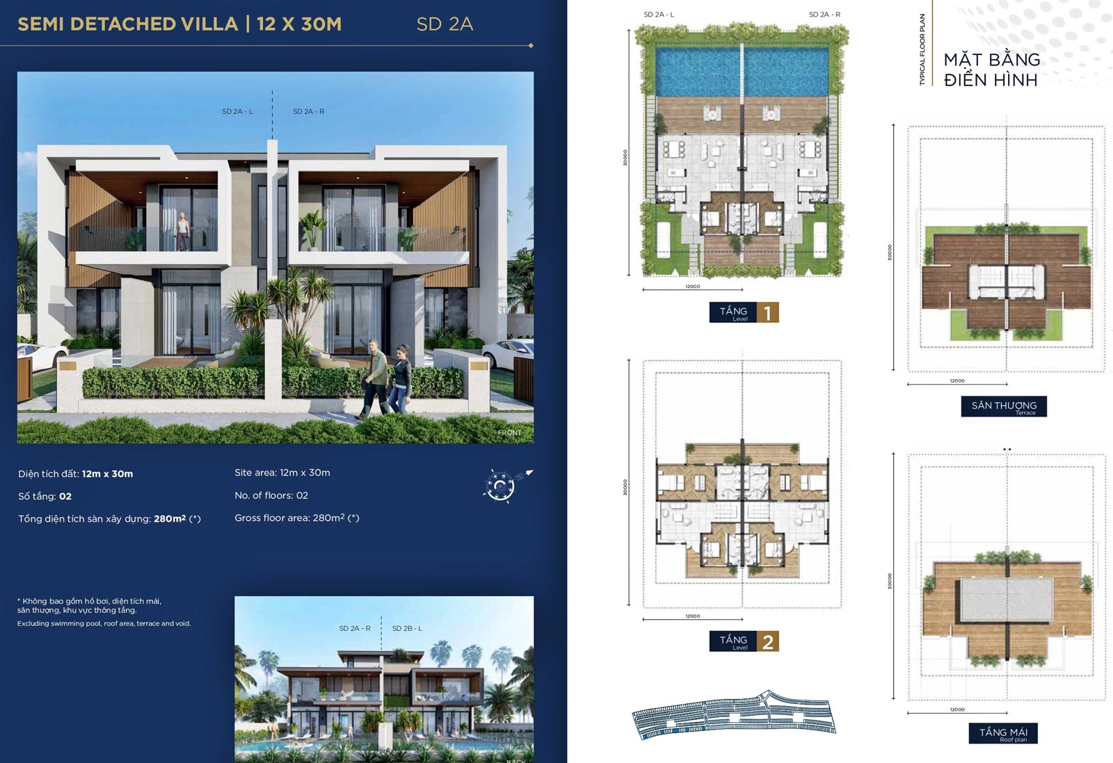 Thiết kế mẫu nha biệt thự song lập diện tích 12x30 Villa Golf Novaworld Phan Thiết